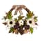 20" Autumn Sunflower, White Pumpkin & Dried Lotus Pod Fall Wreath